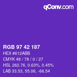 Farbcode: RGB 97 42 187 | qconv.com