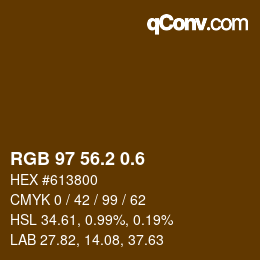 カラーコード: RGB 97 56.2 0.6 | qconv.com