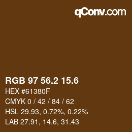 カラーコード: RGB 97 56.2 15.6 | qconv.com