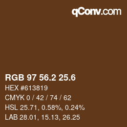 カラーコード: RGB 97 56.2 25.6 | qconv.com