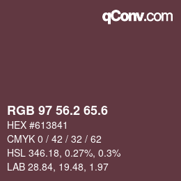 カラーコード: RGB 97 56.2 65.6 | qconv.com