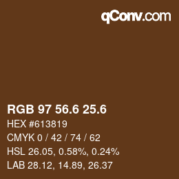 カラーコード: RGB 97 56.6 25.6 | qconv.com