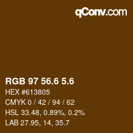 カラーコード: RGB 97 56.6 5.6 | qconv.com