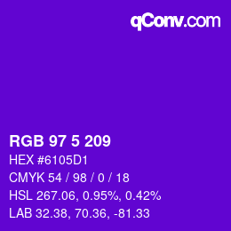 Color code: RGB 97 5 209 | qconv.com