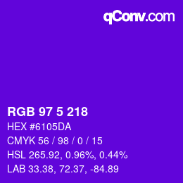 Color code: RGB 97 5 218 | qconv.com