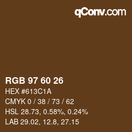 カラーコード: RGB 97 60 26 | qconv.com