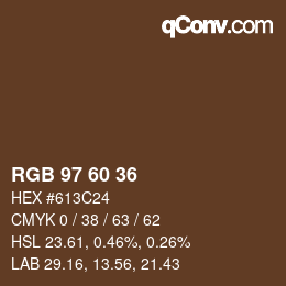カラーコード: RGB 97 60 36 | qconv.com