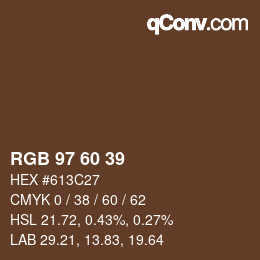 カラーコード: RGB 97 60 39 | qconv.com