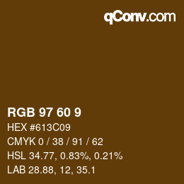 Color code: RGB 97 60 9 | qconv.com