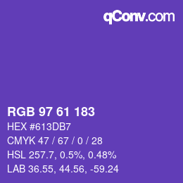 Color code: RGB 97 61 183 | qconv.com