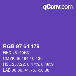 カラーコード: RGB 97 64 179 | qconv.com