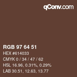 Farbcode: RGB 97 64 51 | qconv.com