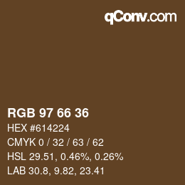Farbcode: RGB 97 66 36 | qconv.com
