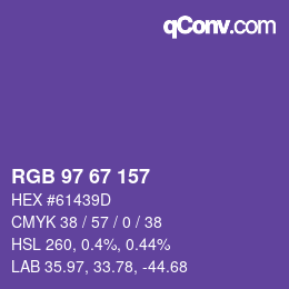 Color code: RGB 97 67 157 | qconv.com