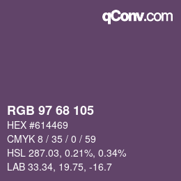 颜色代码: RGB 97 68 105 | qconv.com