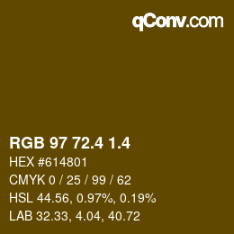 カラーコード: RGB 97 72.4 1.4 | qconv.com
