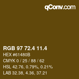 カラーコード: RGB 97 72.4 11.4 | qconv.com