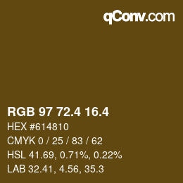 カラーコード: RGB 97 72.4 16.4 | qconv.com