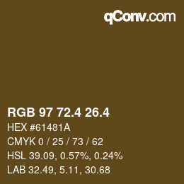 カラーコード: RGB 97 72.4 26.4 | qconv.com