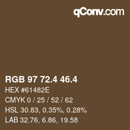 カラーコード: RGB 97 72.4 46.4 | qconv.com