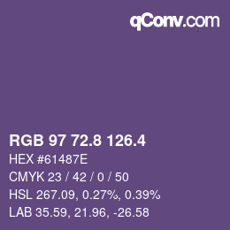 カラーコード: RGB 97 72.8 126.4 | qconv.com