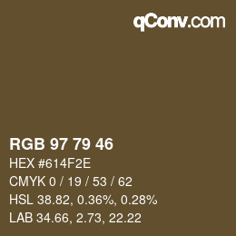 Farbcode: RGB 97 79 46 | qconv.com