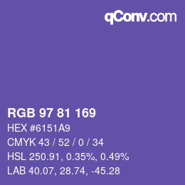 Farbcode: RGB 97 81 169 | qconv.com