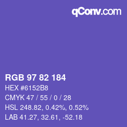 Color code: RGB 97 82 184 | qconv.com