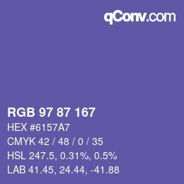 Color code: RGB 97 87 167 | qconv.com