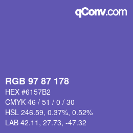 Código de color: RGB 97 87 178 | qconv.com