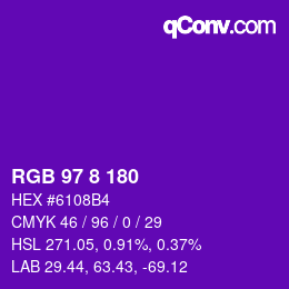 Color code: RGB 97 8 180 | qconv.com