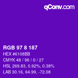 Color code: RGB 97 8 187 | qconv.com