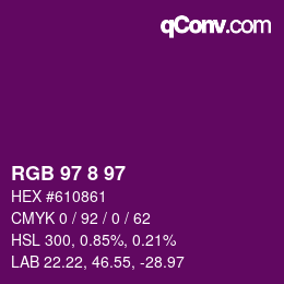 Color code: RGB 97 8 97 | qconv.com