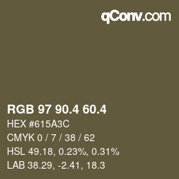 カラーコード: RGB 97 90.4 60.4 | qconv.com