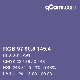 カラーコード: RGB 97 90.8 145.4 | qconv.com