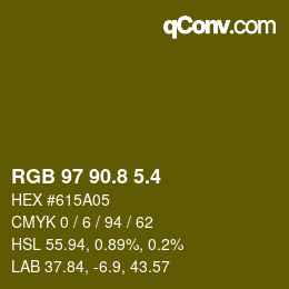 カラーコード: RGB 97 90.8 5.4 | qconv.com