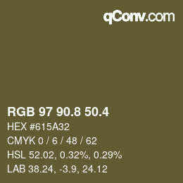 カラーコード: RGB 97 90.8 50.4 | qconv.com
