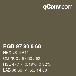 カラーコード: RGB 97 90.8 68 | qconv.com