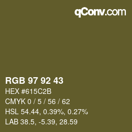 Color code: RGB 97 92 43 | qconv.com