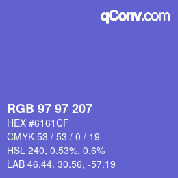 Color code: RGB 97 97 207 | qconv.com