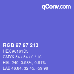 Color code: RGB 97 97 213 | qconv.com