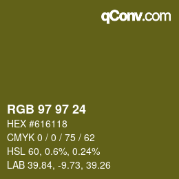 Color code: RGB 97 97 24 | qconv.com