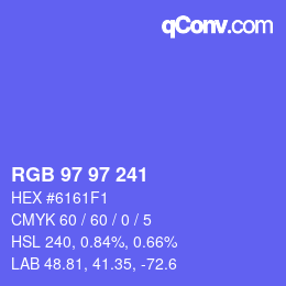 Color code: RGB 97 97 241 | qconv.com
