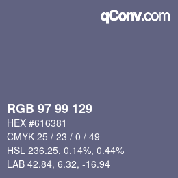 颜色代码: RGB 97 99 129 | qconv.com