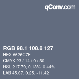 Color code: RGB 98.1 108.8 127 | qconv.com