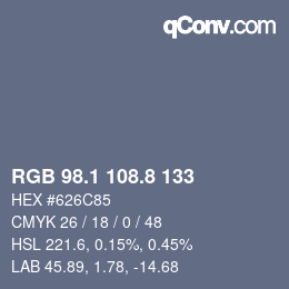 Color code: RGB 98.1 108.8 133 | qconv.com