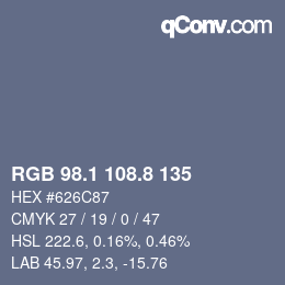 Color code: RGB 98.1 108.8 135 | qconv.com