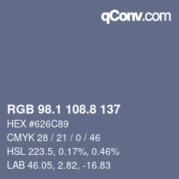 Color code: RGB 98.1 108.8 137 | qconv.com