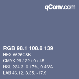 Color code: RGB 98.1 108.8 139 | qconv.com