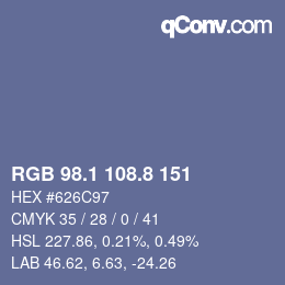 カラーコード: RGB 98.1 108.8 151 | qconv.com